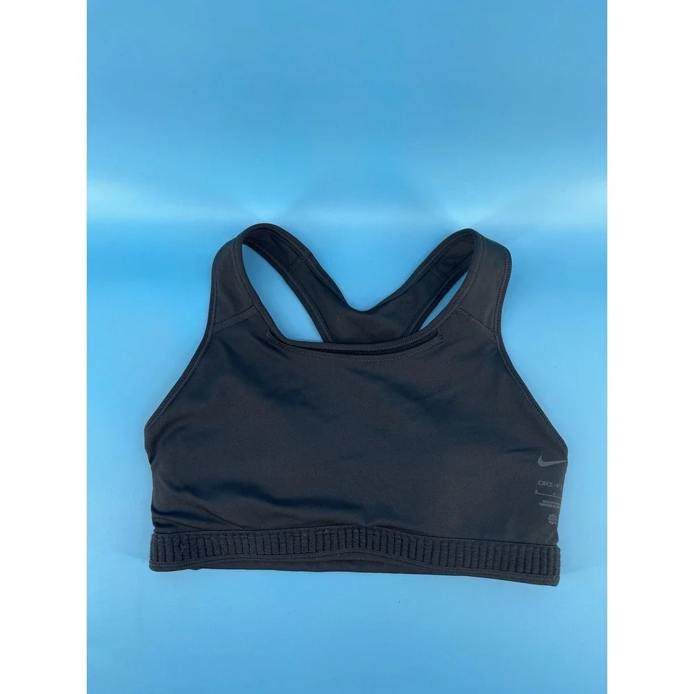 Nike Dri-FIT Sports Bra Women's Size S Black Medium Support Racerback